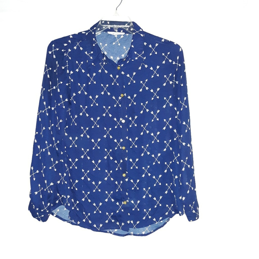 🎃Women's Wishful Park navy blue arrow print top